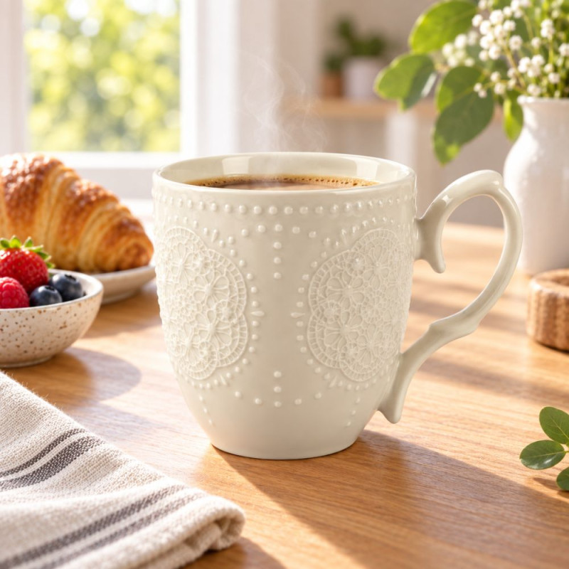 White Lace Mug