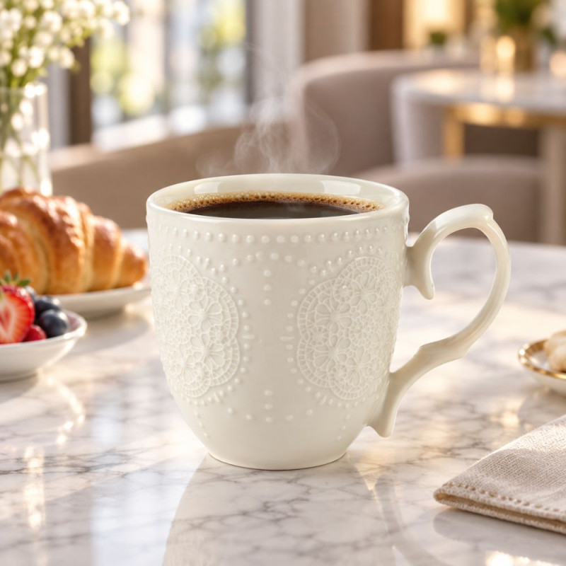 White Lace Mug