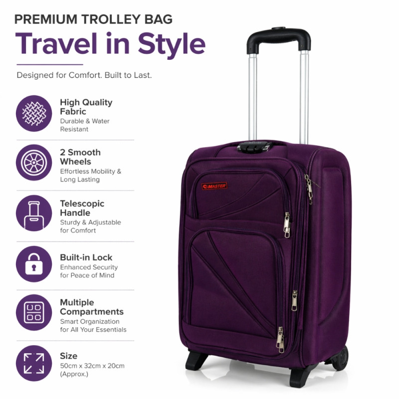 Urban Traveler Softside Spinner Trolley – Regal Purple 20"