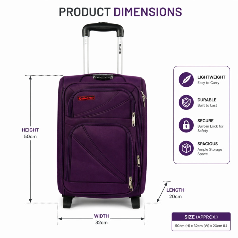 Urban Traveler Softside Spinner Trolley – Regal Purple 20"
