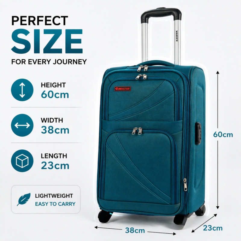 Urban Traveler Softside Spinner Trolley – Azure Blue 24"