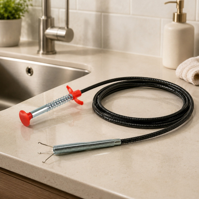 Cast Iron Drain Cleaner Designed for Home & Professional Cleaning – Black (L-155cm)