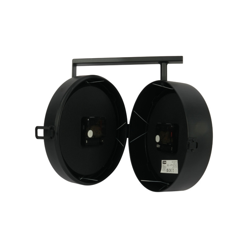 Vintage Double-Sided Wall-Mounted Station Clock – Classic Black &amp; White (28 x 25cm)