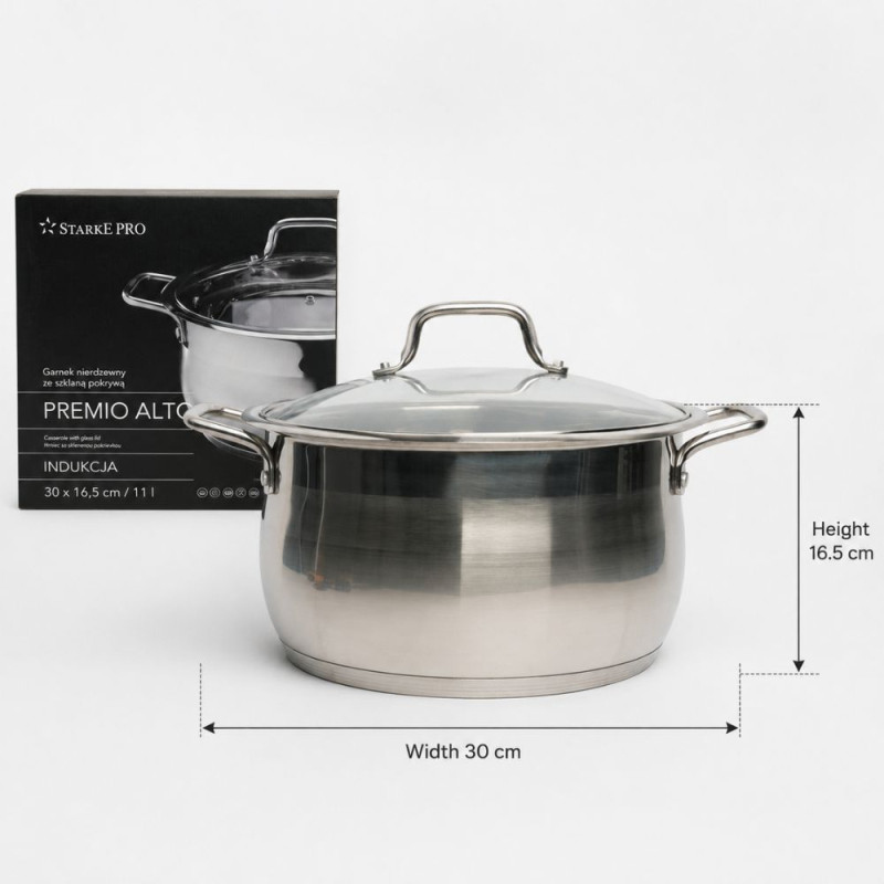 Stainless Steel Pot with Glass Lid