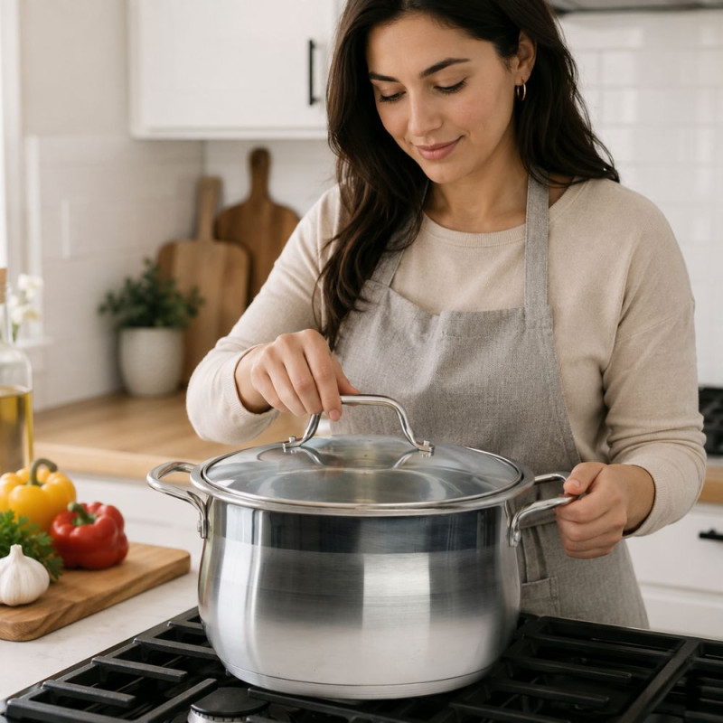 Stainless Steel Pot with Glass Lid