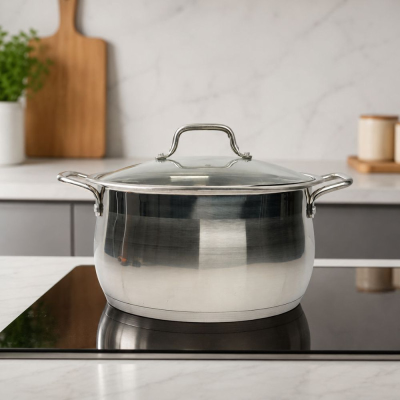 Stainless Steel Pot with Glass Lid