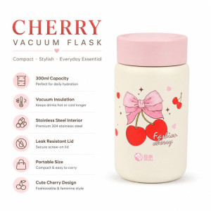 Superior Thermal Flask – Ivory Light Pink Premium Quality (14 x 7 cm)