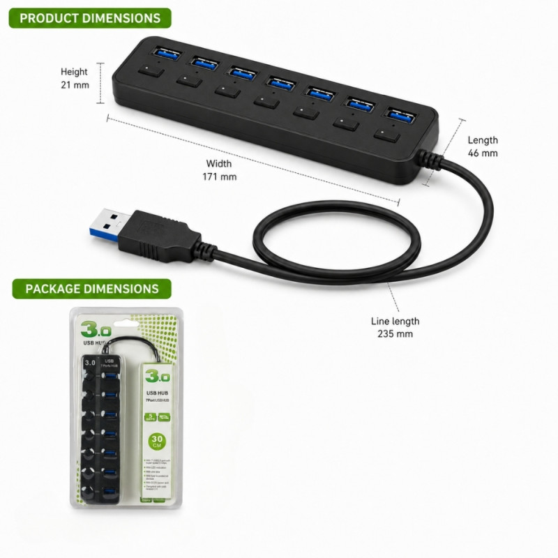 Swift Guard USB Fast Charger Designed for Fast &amp; Reliable Power Solutions – Black (H-21mm x W-171mm x L-46mm)