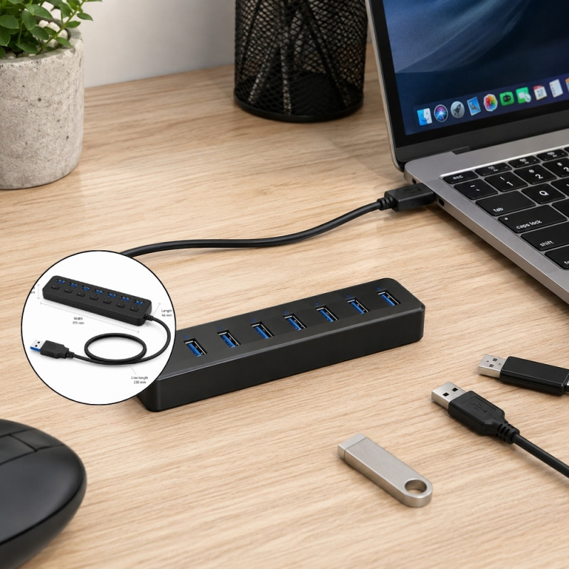 Swift Guard USB Fast Charger Designed for Fast &amp; Reliable Power Solutions – Black (H-21mm x W-171mm x L-46mm)