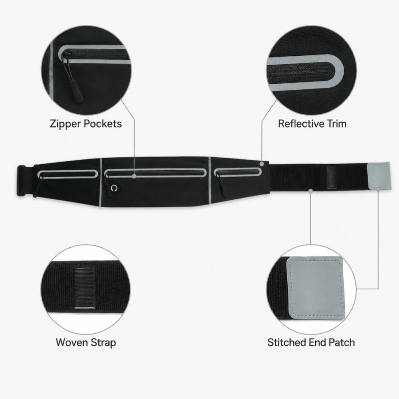 Mobile Phone Belt (90 x 11 cm) – Black