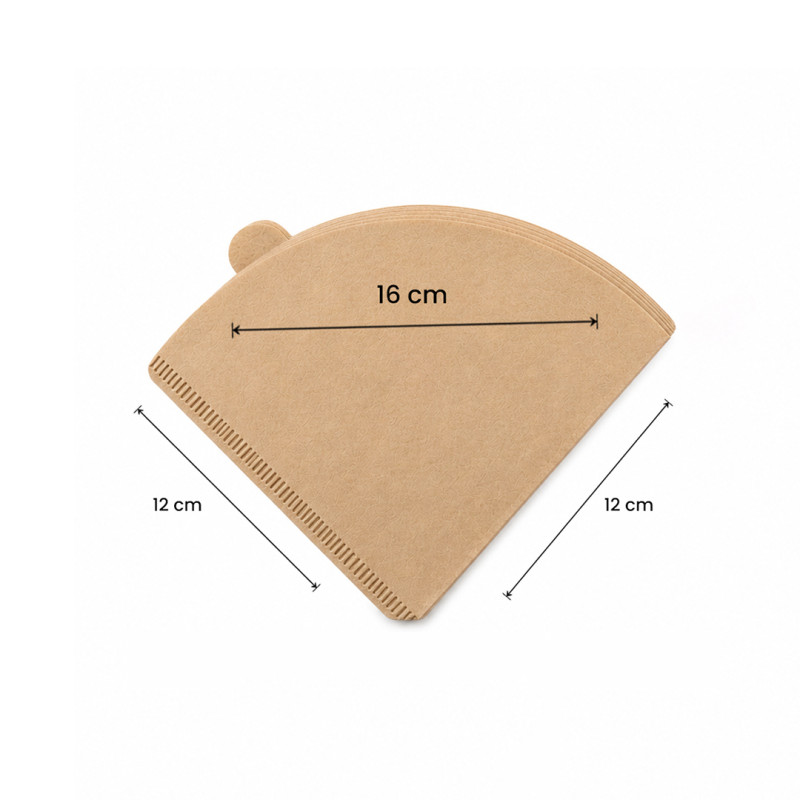 Premium Cone-Shaped Coffee Filter Papers – Pour-Over Brewing – Beige (12x16cm)