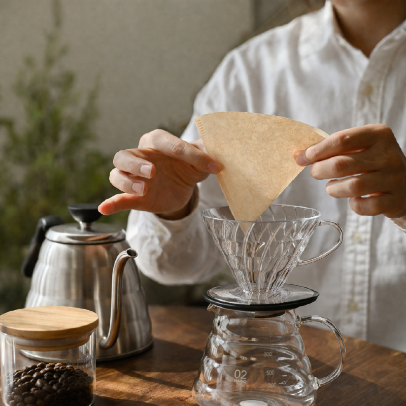 Premium Cone-Shaped Coffee Filter Papers – Pour-Over Brewing – Beige (12x16cm)