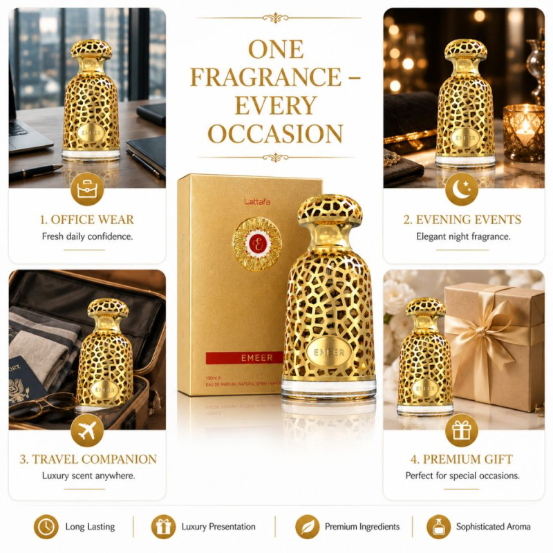 Essential Parfume – Gold Premium Quality (100ml | 15.5 x 12 cm)