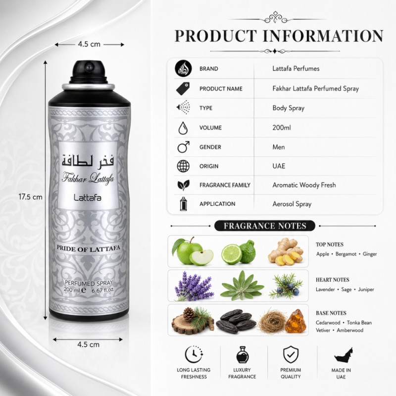 Quality Body Spray – Silver Premium Quality (200ml)