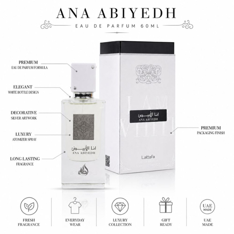Professional Parfume – White Premium Quality (60ml | 13.5 x 5.5 cm)