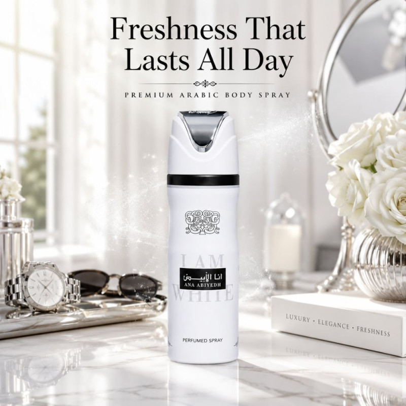 Superior Body Spray – White Premium Quality (200ml | 20 x 5 cm)
