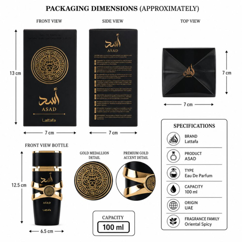 Superior Parfume – Black Premium Quality (100ml | 13 x 7 cm)