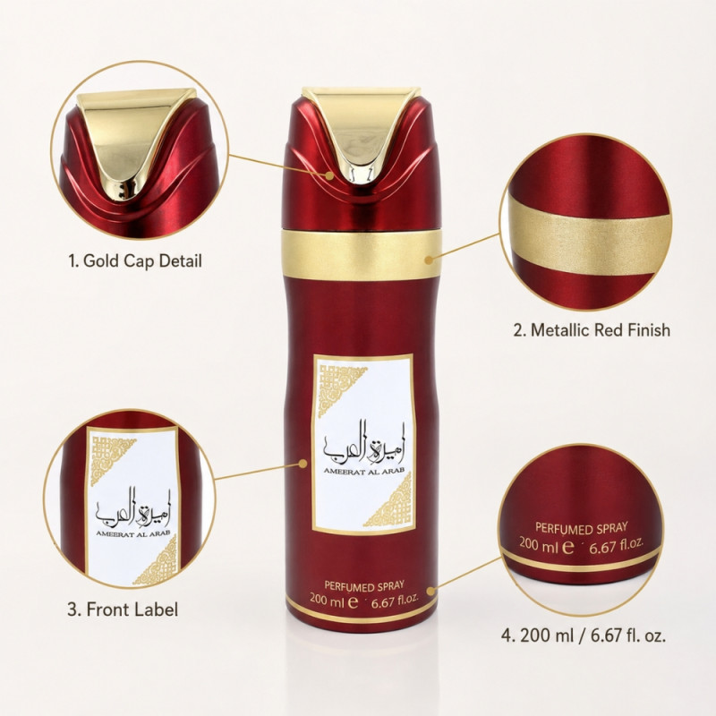 Deo Amerat Al Arab 200ml - Red