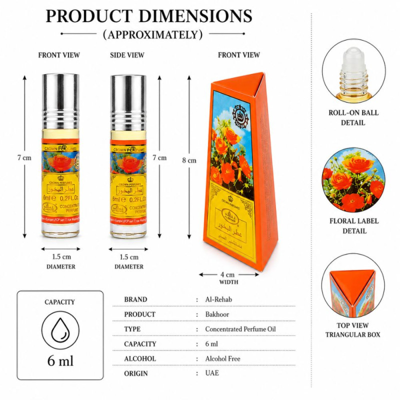 Stylish Attar – Multi color Premium Quality (6 ml | 7 x 1.5 cm)