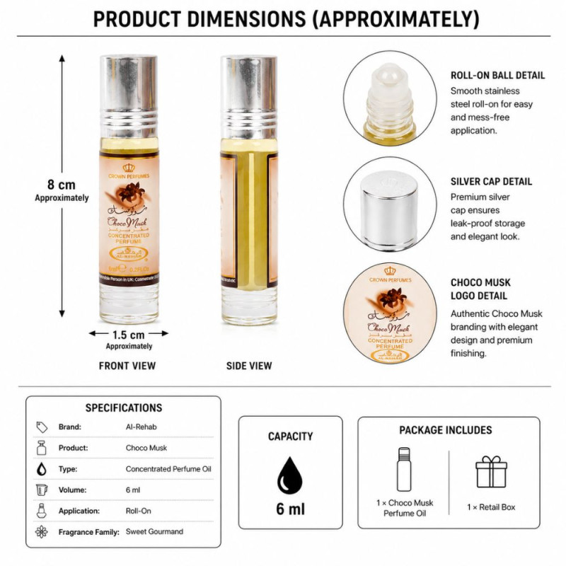 Essential Attar – Golden Premium Quality (6ml | 8 x 1.5 cm)