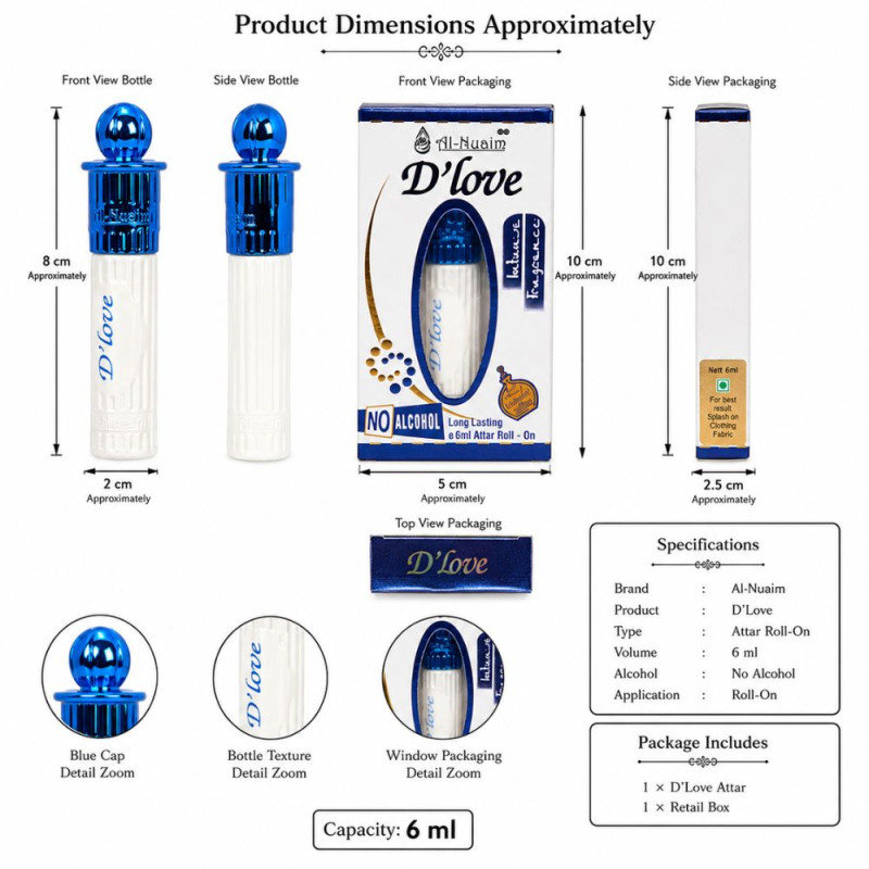 Deluxe Attar – White Premium Quality (6ml | 10 x 5 cm)