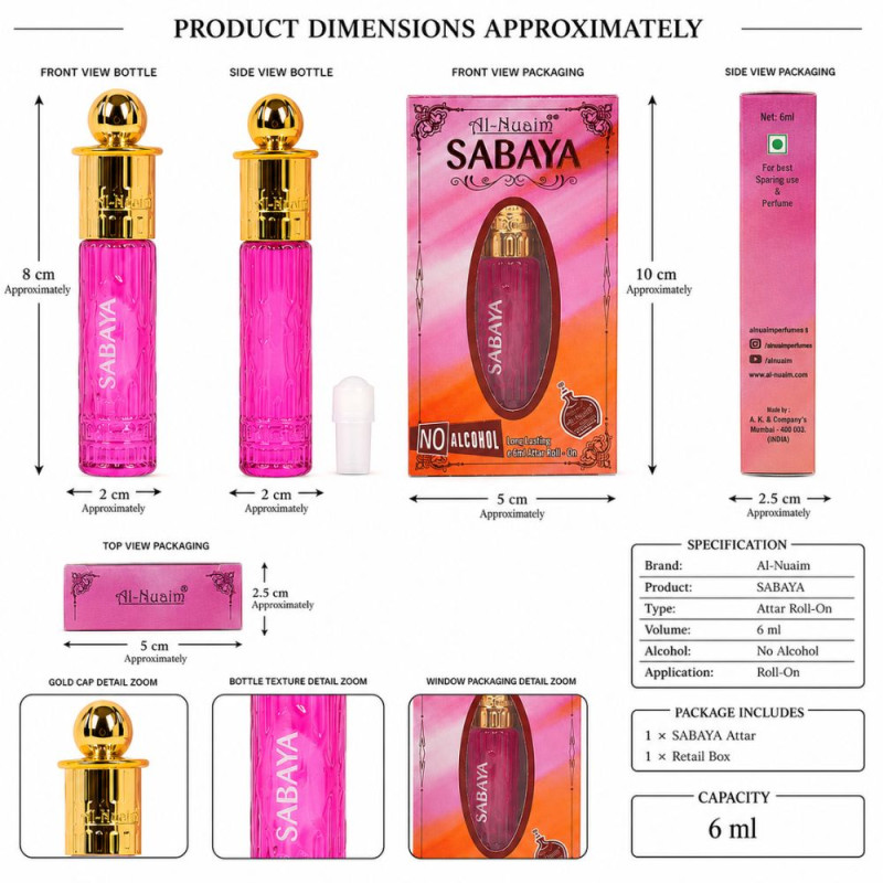 Modern Attar – Hot Pink Premium Quality (6 ml | 10 x 5 cm)
