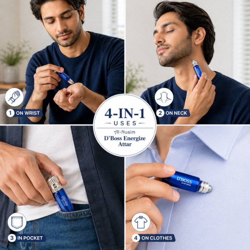 Professional Al-Nuaim D'BOSS Energize – Concentrated Attar Oil Perfume for Men (6ml)