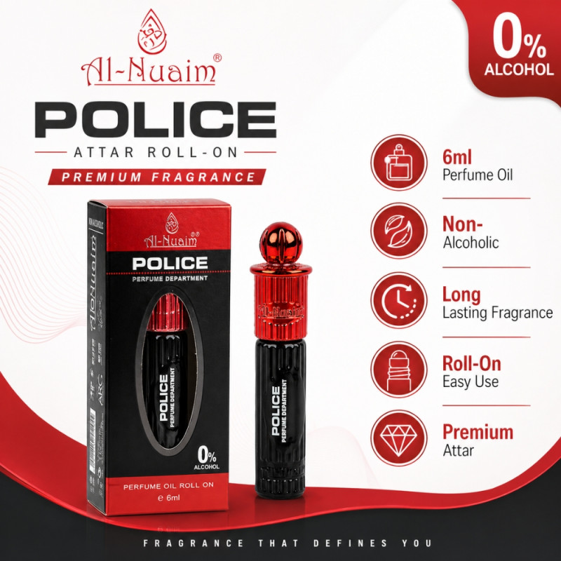 Professional Al-Nuaim Police Attar – Non-Alcoholic Perfume Oil Roll-On (6ml)