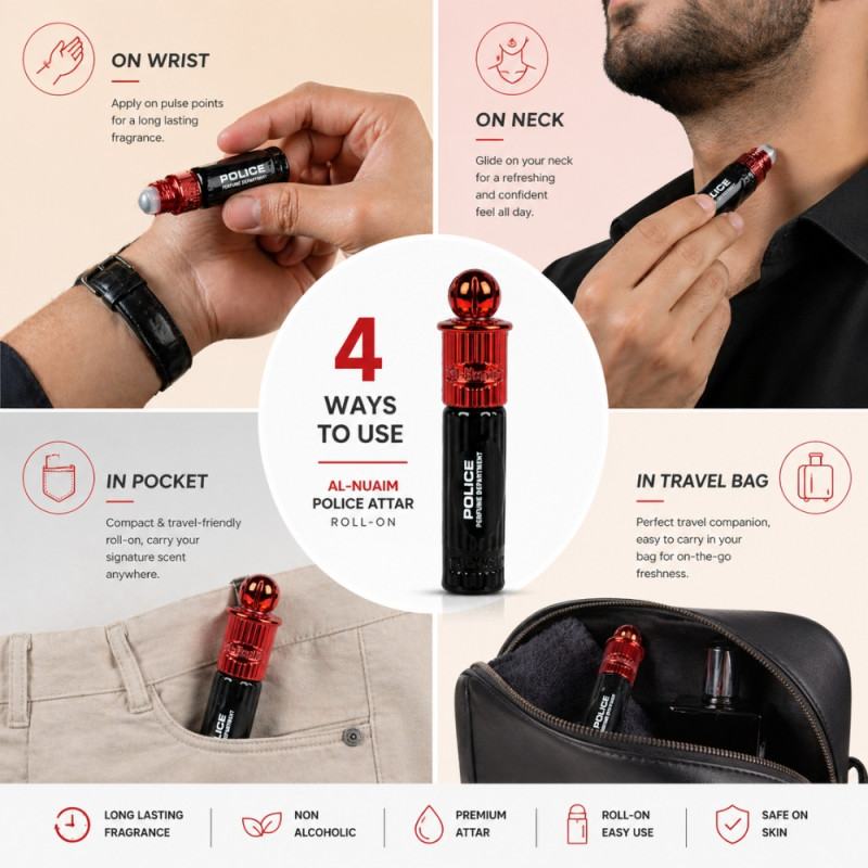 Professional Al-Nuaim Police Attar – Non-Alcoholic Perfume Oil Roll-On (6ml)