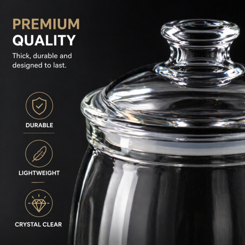 Premium Airtight Acrylic Cookie Jar with Silicone Seal – Transparent (21x10cm)