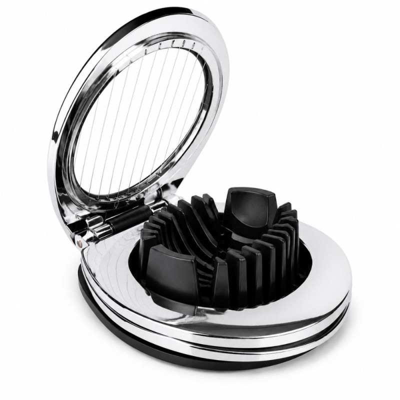 Elegant Egg Cutter – Silver Black Premium Quality (12 x 10 cm)