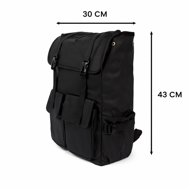 Urban Trend Scratch-Resistant Laptop Backpack – Matte Black (42cm)