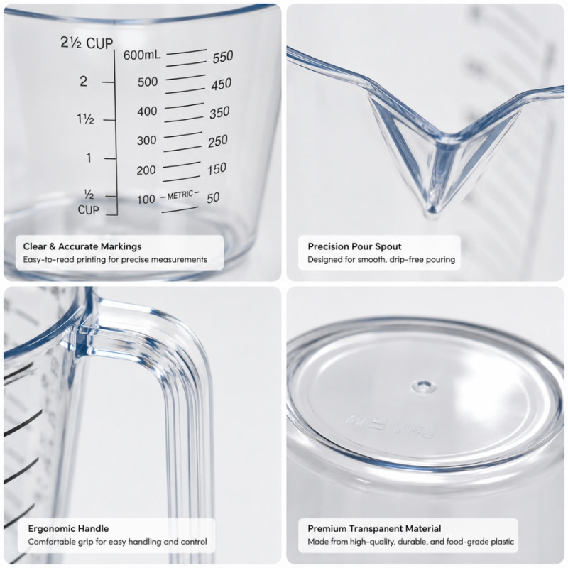 Reliable 1000ml (4 Cup/32oz) Kitchen Measuring Cup for Precise Liquid Measurements