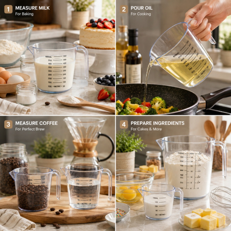 Reliable 1000ml (4 Cup/32oz) Kitchen Measuring Cup for Precise Liquid Measurements
