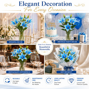 Quality ARTIFICIAL FLOWER – Blue Premium Quality (62cm)