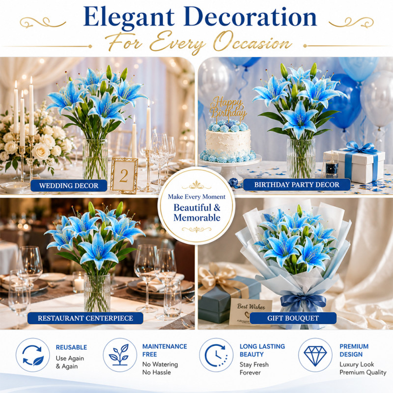 Quality ARTIFICIAL FLOWER – Blue Premium Quality (62cm)