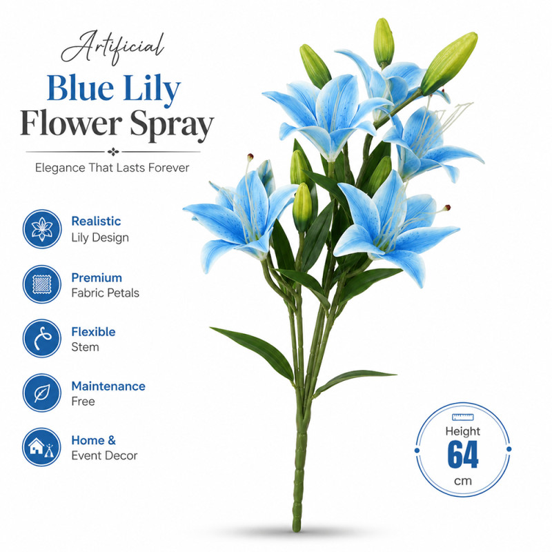 Quality ARTIFICIAL FLOWER – Blue Premium Quality (62cm)