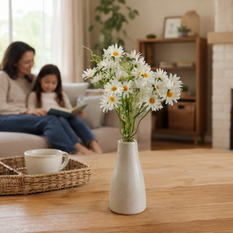 Resin Craft Artificial Daisy Bouquet Designed for Home Décor &amp; Event Styling – Green (H-38cm)