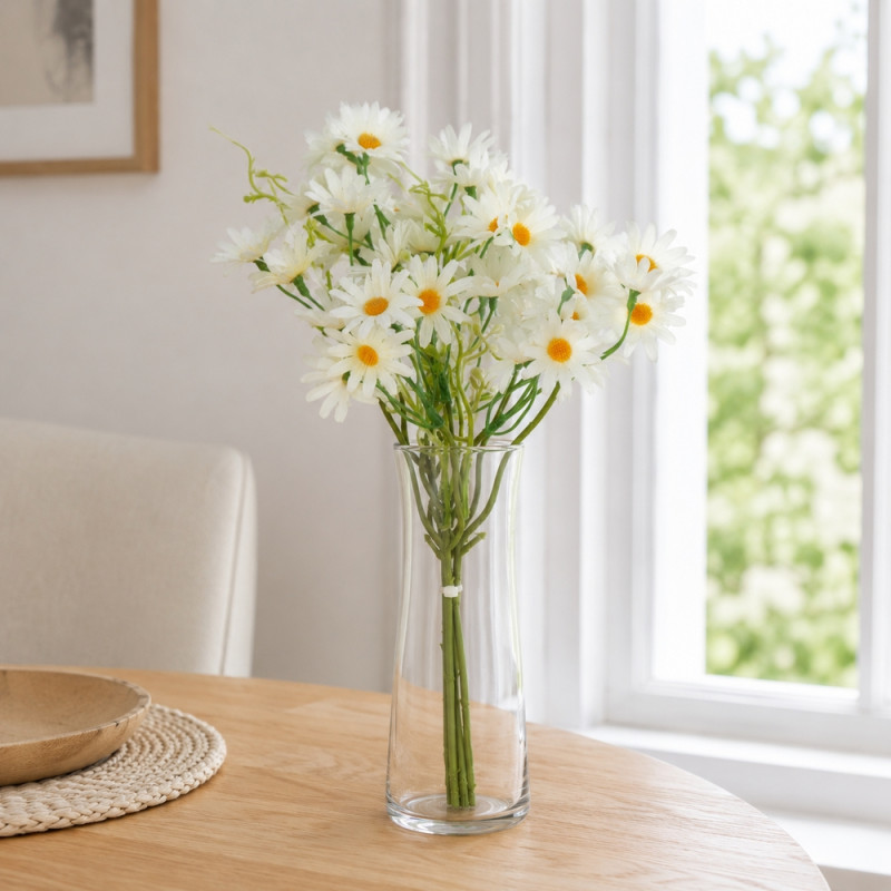 Resin Craft Artificial Daisy Bouquet Designed for Home Décor &amp; Event Styling – Green (H-38cm)