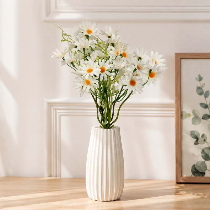 Resin Craft Artificial Daisy Bouquet Designed for Home Décor &amp; Event Styling – Green (H-38cm)