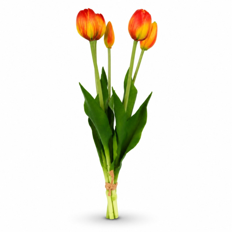 Trustworthy artificial red tulip flowers, often designed for durable and maintenance-free home decoration – Green & Red (40cm)