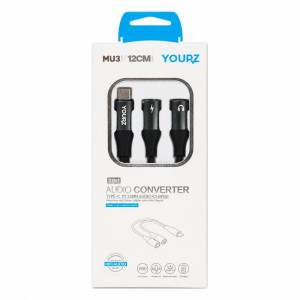 2-in-1 Type-C Splitter Adapter – Black (15.5cm) 2-in-1 Type-C Splitter Adapter – Black (15.5cm)