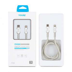 YOURZ Type-C to Lightning Fast Charging Cable – White (100cm)