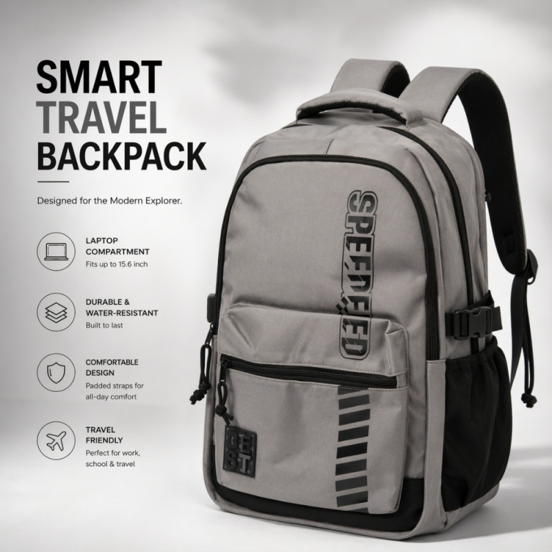 Urban Explorer High-Capacity Backpack – Soft Cloud Grey (50cm)