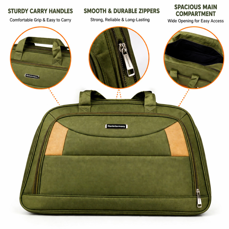 Dark Green Multi-Pocket Travel Duffle Bag – 60cm