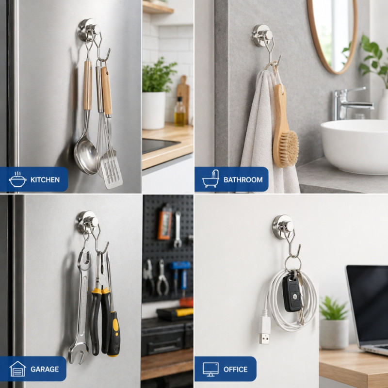 Professional Neodymium Heavy-Duty Magnetic Hook – 8KG Load Capacity (32mm)