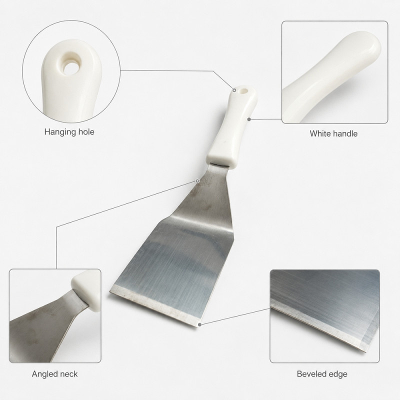 Stainless Steel Turner – White