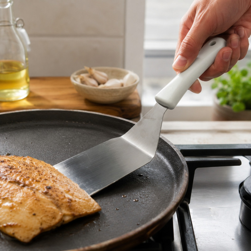 Stainless Steel Turner – White