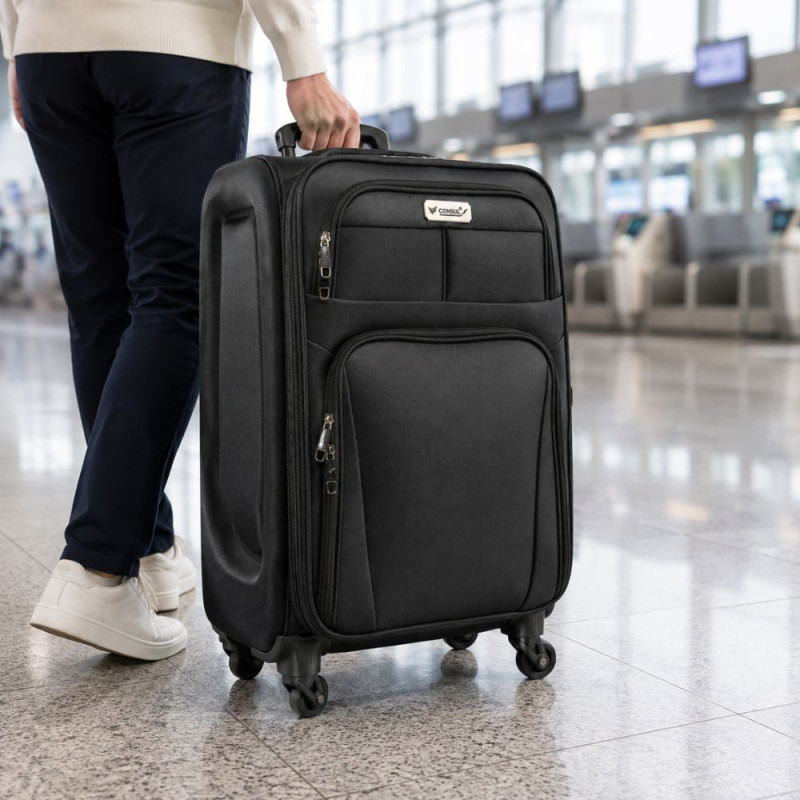Black Luggage Trolley - 86cm