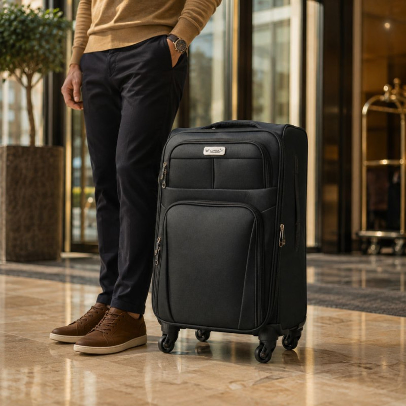 Black Luggage Trolley - 86cm
